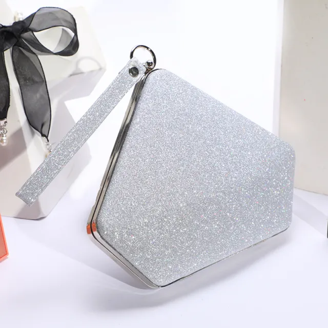 Women's Fashionable Hand Bill Of Lading Shoulder Bag Reflective Gloss Silver - Shop at LoveMi