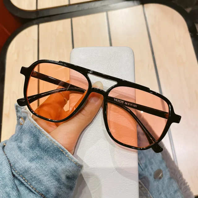 Retro TR Transparent Yellow Sunglasses Handsome Red - Shop at LoveMi
