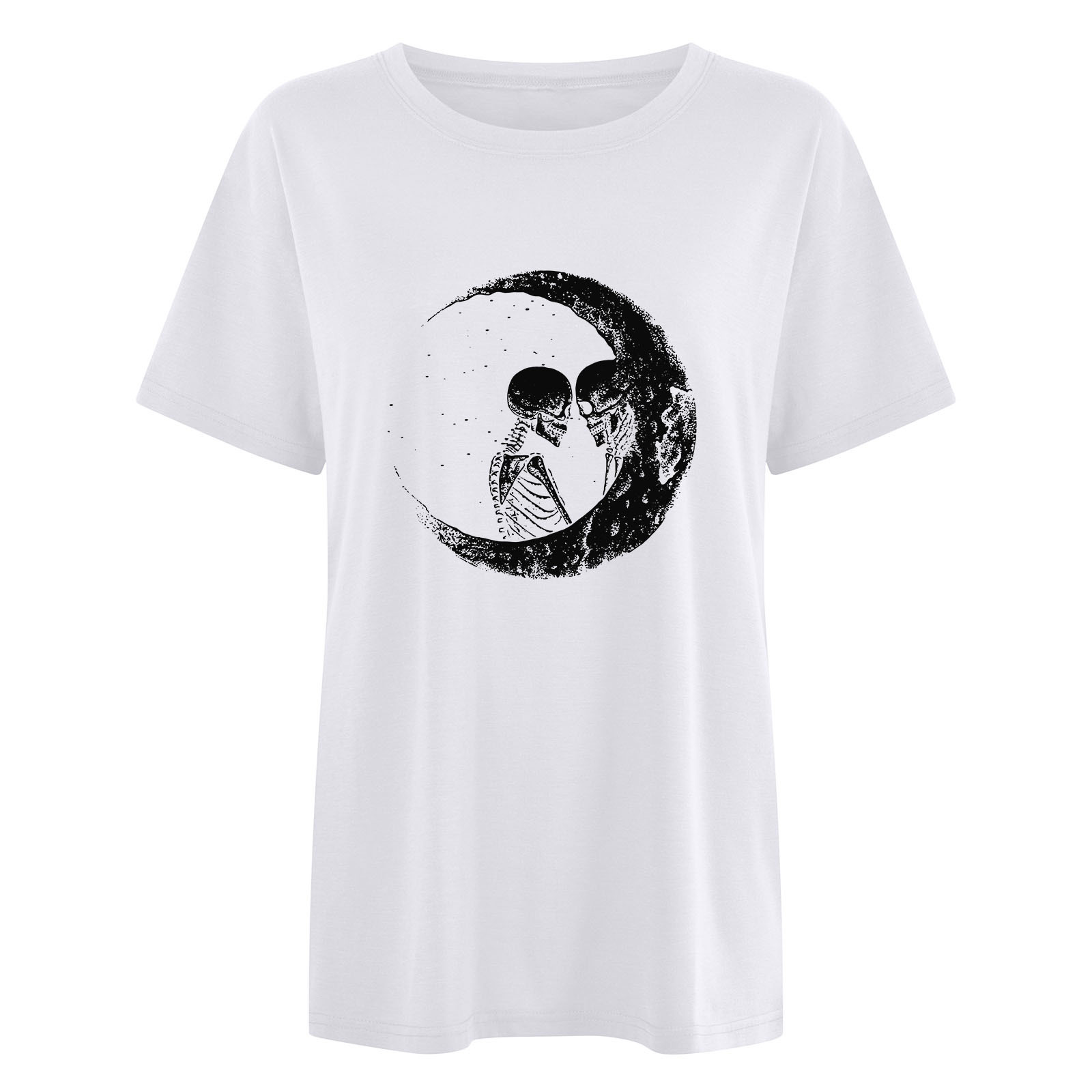 Women's Fashion Moon Print Short Sleeve