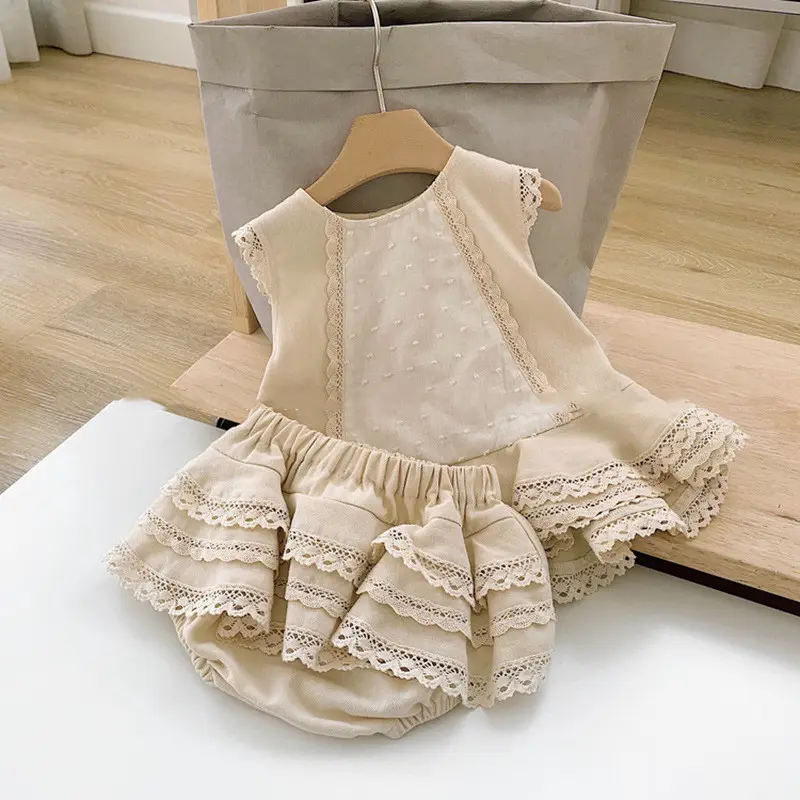 Baby Girl Sleeveless Lace Skirt