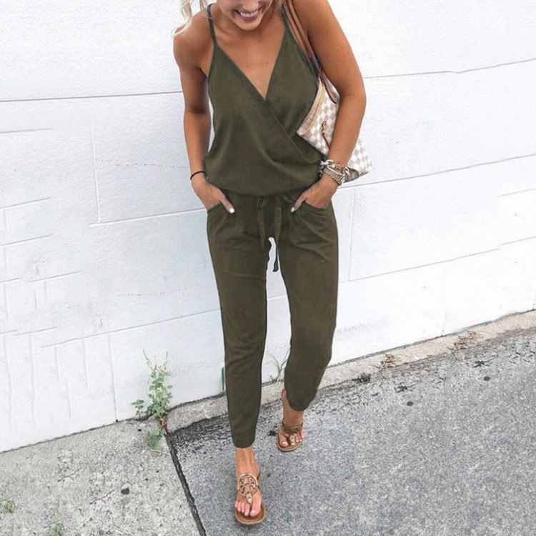 Title 3, Casual dames jumpsuit met vetersluiting, zakken...