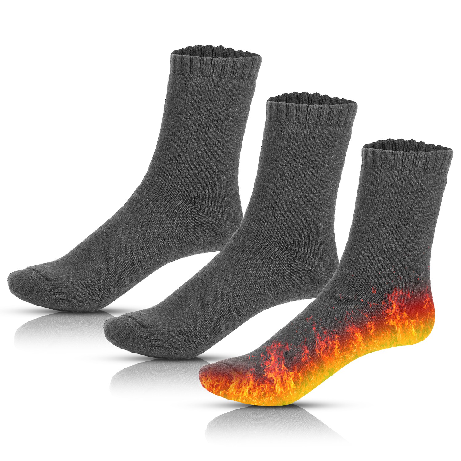3 Color Options -- 3 Pairs Men Warm Wool Socks Soft Cozy Winter Thermal Socks For Men Thick Heat-Trapping Moisture Wicking Socks Indoor Outdoor — foto 3