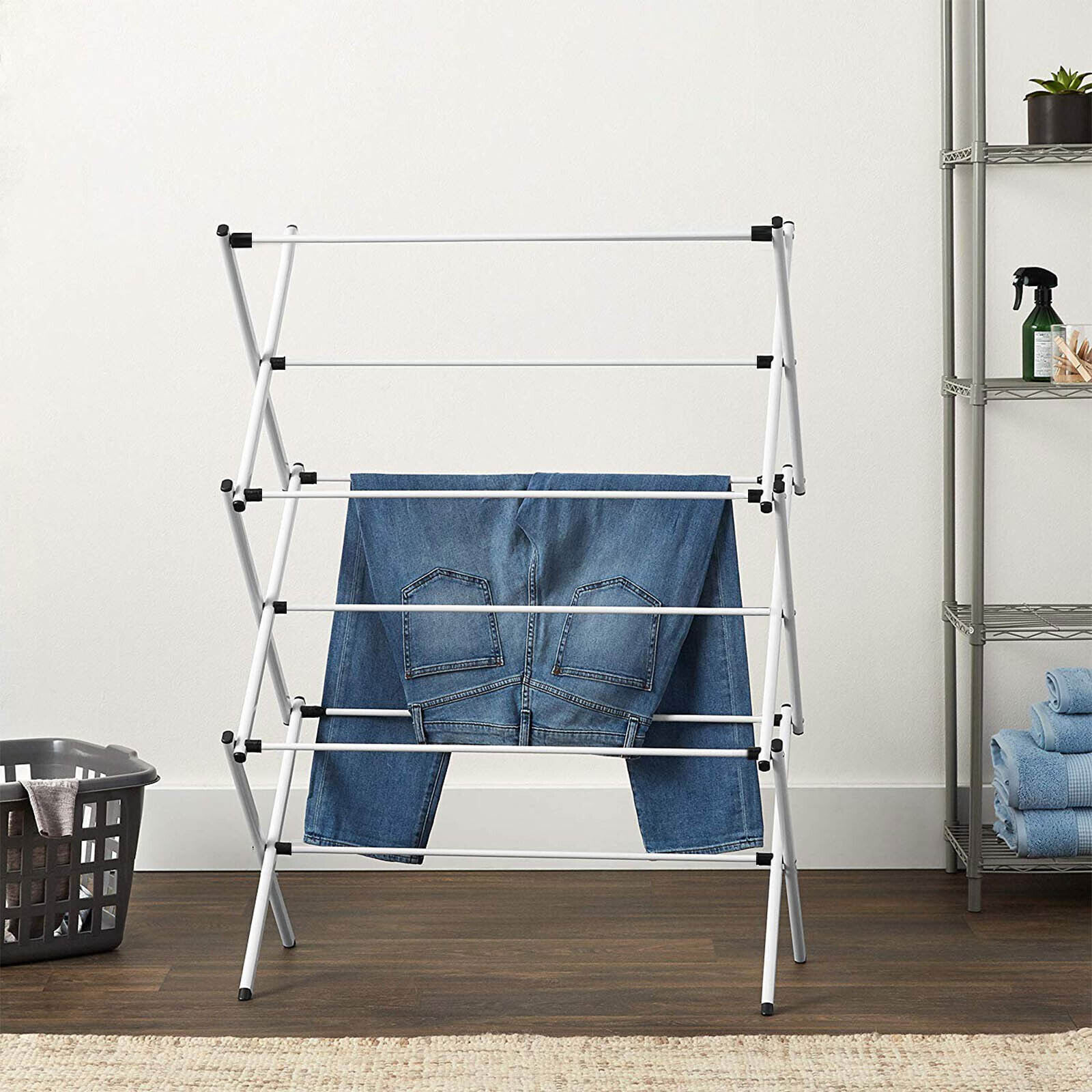3 Tier Clothes Airer Dryer Metal Laundry Horse Drying Rack Indoor Outdoor Patio — image 7