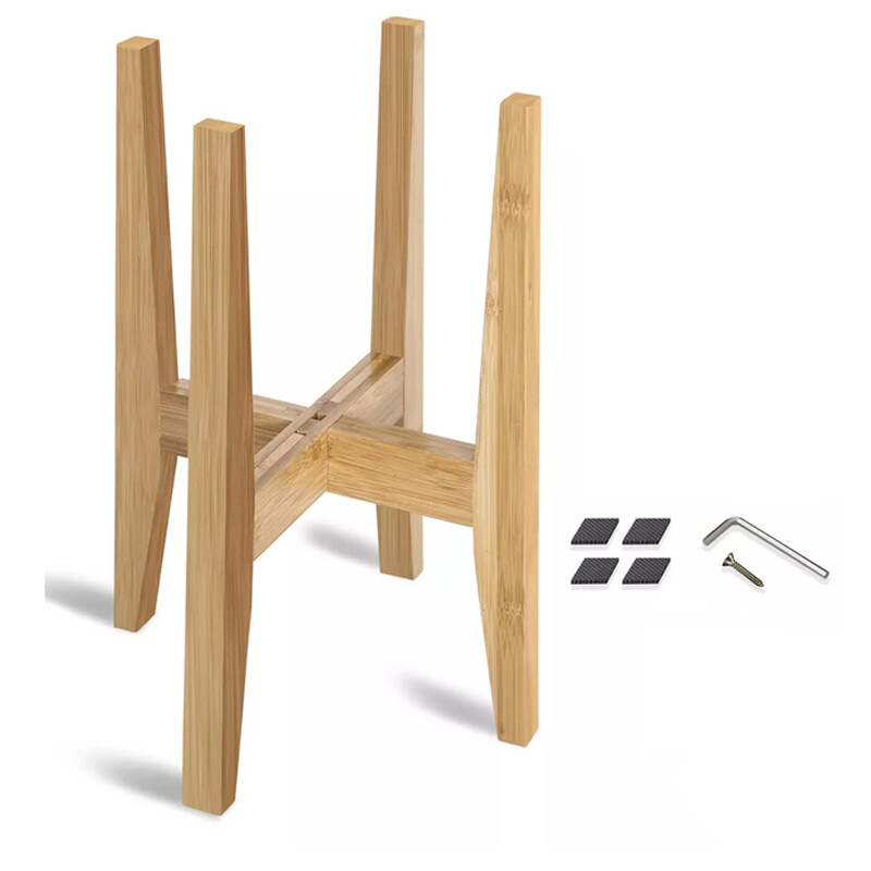 Adjustable Bamboo Wooden Plant Stand & Flower Pot Base Holder Natural — image 8