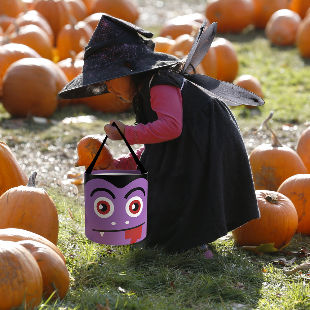 Halloween Candy Bag – Handheld LED Light-up Pumpkin Bag Tube, Halloween Trick-or-Treat Bag