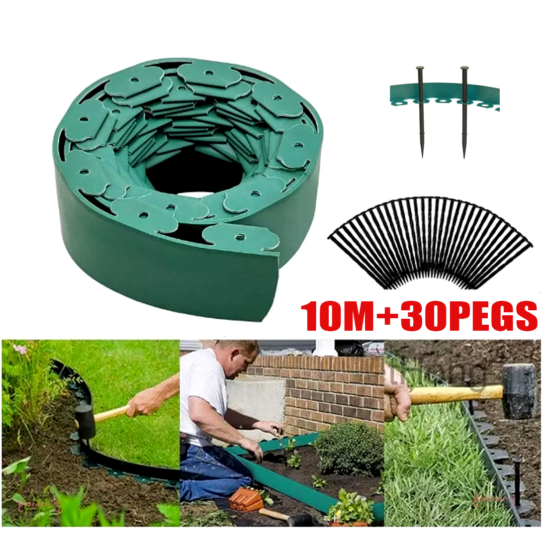 10-meter Outdoor Garden Boundary Lawn Isolation Stripedge Strip Send 30 Nails