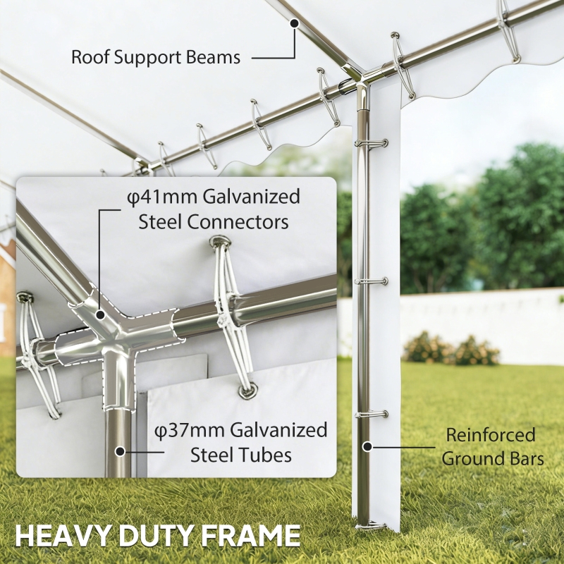 Party Tent, Outdoor Canopy Tent With Removable Sidewalls, 12 Windows For Parties, Wedding, Events, BBQ, WhiteMultiple Packages Shipped. Please Pay Attention To The Dimensions And Weight In The Details 7