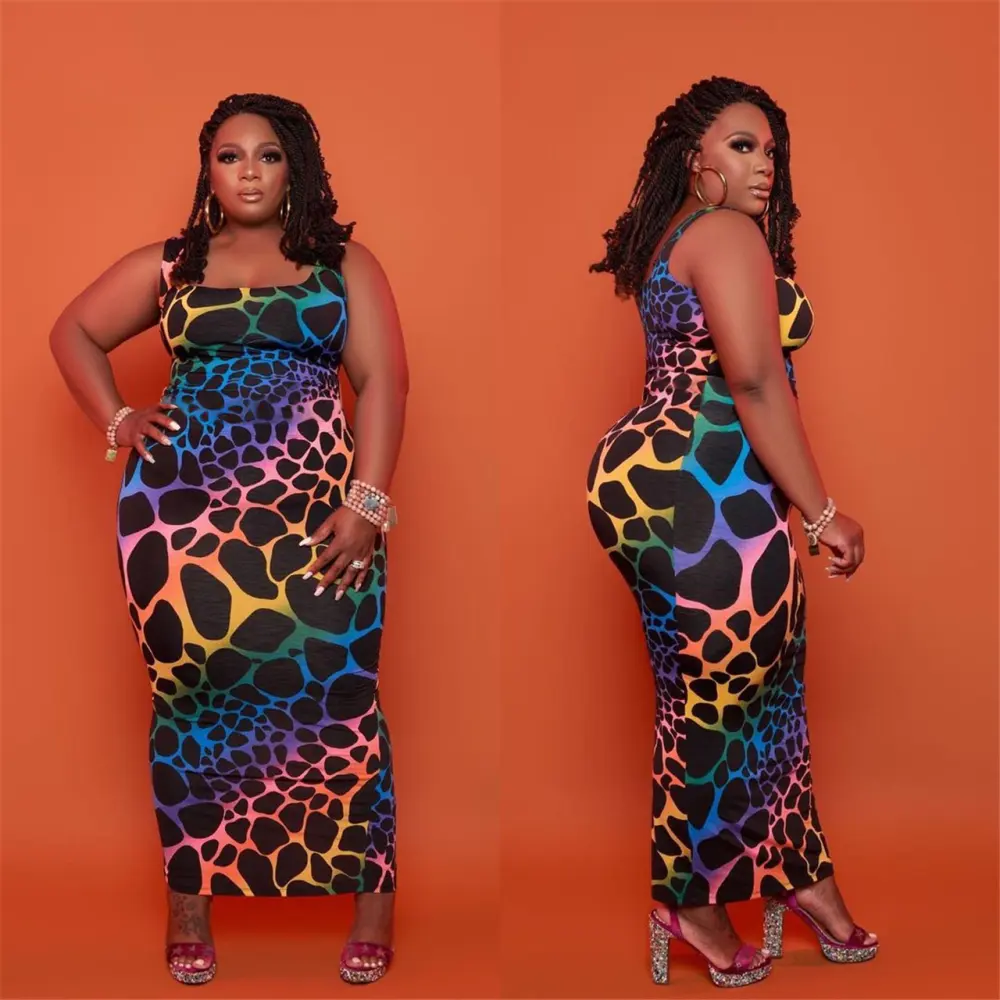 Plus Size Color Leopard Print Womens Clothing