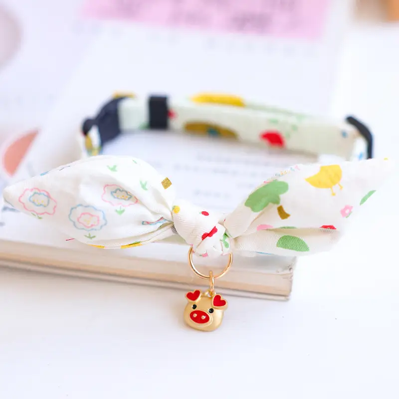 New Year's Pet And Wind Bow Tie Cat Puppy Rabbit Ear Collar Bell