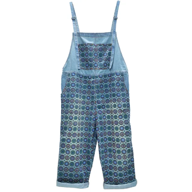 Denim Overalls Women's Loose Slimming Nine point Jumpsuit Blue - Shop at LoveMi