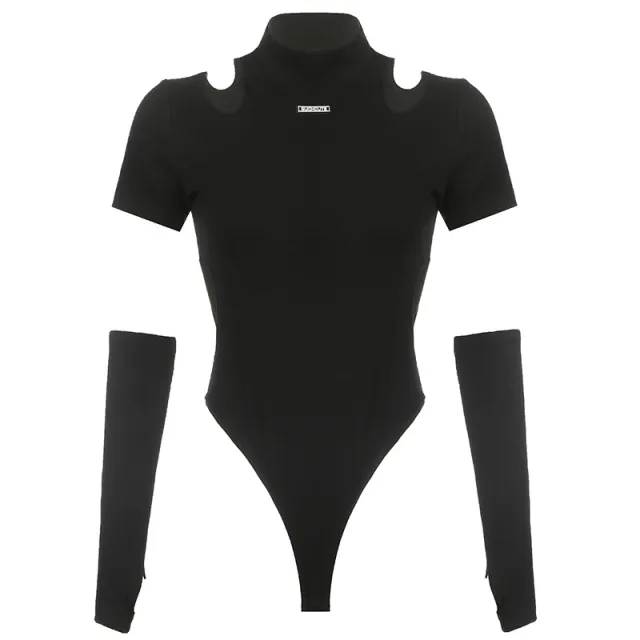 Women's Solid Color Bodysuit Slimming Bottoming Shirt Black - Shop at LoveMi