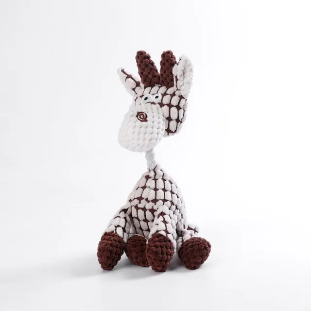 Plush Dog Toy Animals Shape Interactive Dog Chew Toys Corduroy Dog Toys For Small Large Dogs Puppy Pets Training Accessories White - Shop at LoveMi