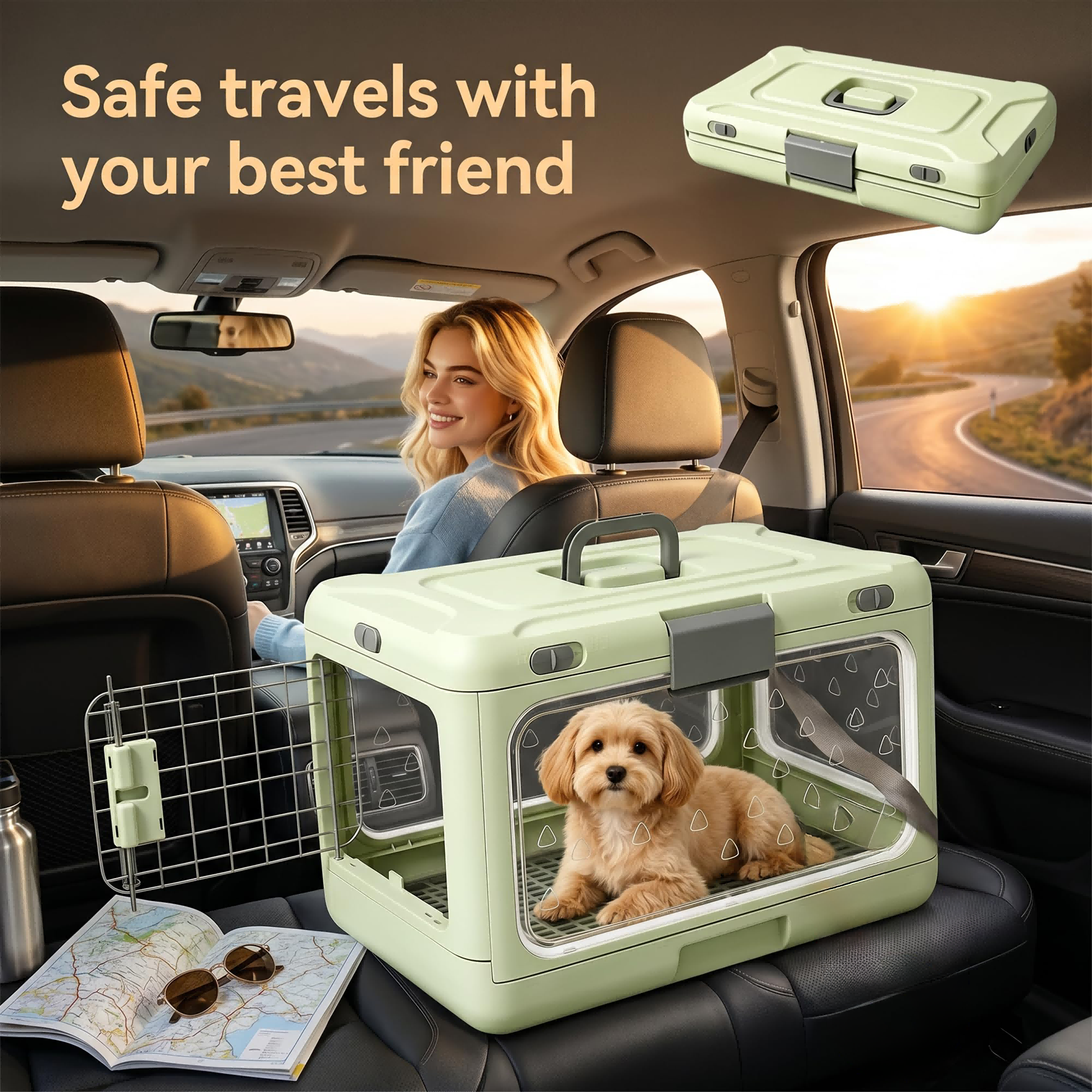 Cage de transport rigide pliable pour chat – Image 4