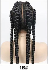 Front Lace Synthetic Fiber Four Braid Wig 1B - Shop at LoveMi