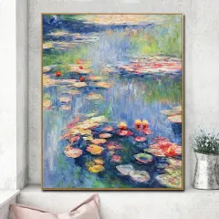 Hand Painted Living Room Bedroom Decoration Diy Digital Oil Painting - 111519Water Lily - View 1