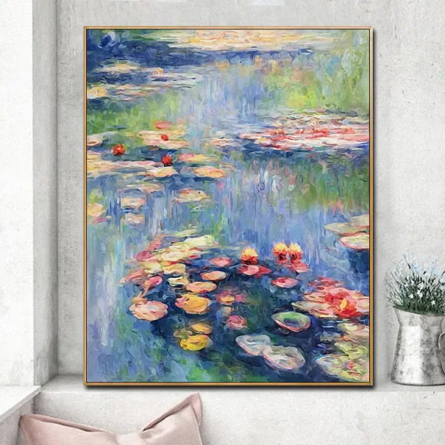Hand Painted Living Room Bedroom Decoration Diy Digital Oil Painting 111519Water Lily - Shop at LoveMi