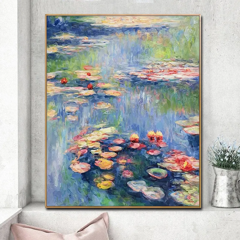 Hand Painted Living Room Bedroom Decoration Diy Digital Oil Painting - 111519Water Lily
