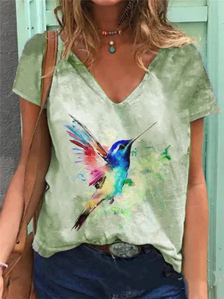 Summer 3D Digital Printing Casual Short Sleeved T Shirt Women 5.Style - Shop at LoveMi
