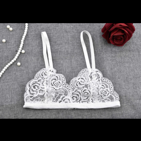 Lace Top And Corsage Bikini Top White - Shop at LoveMi
