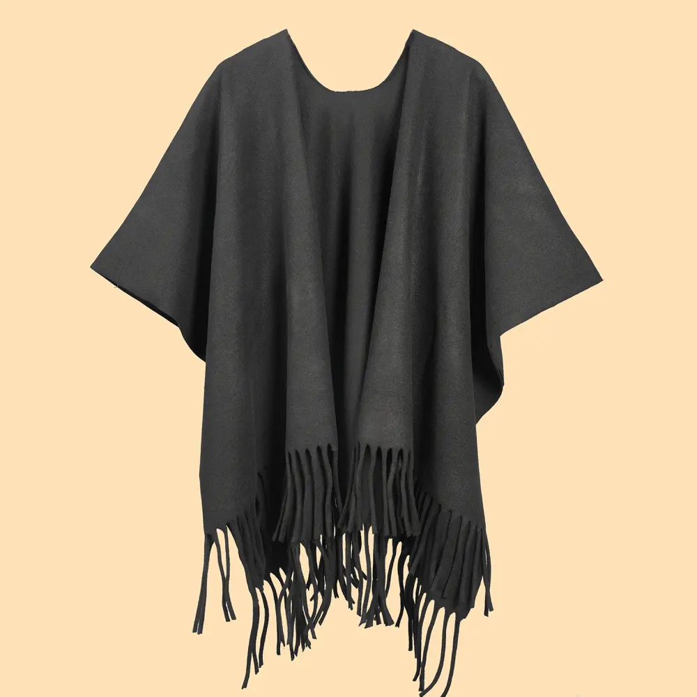 Women's Classic Versatile Solid Color Thick Fringe Warm Large