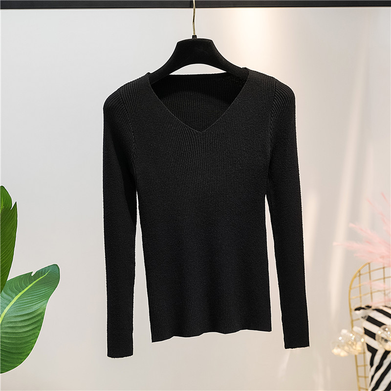 Title 13, Autumn and Winter V-neck Knitted Long-sleeved S...