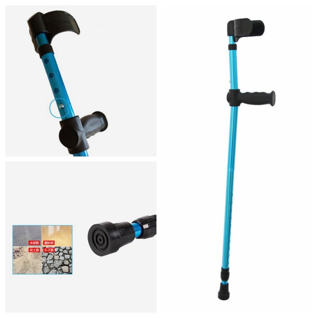 1X Height Adults Foldable Heavy Duty Walking Forearm Crutch Stick Aluminum Alloy — image 3