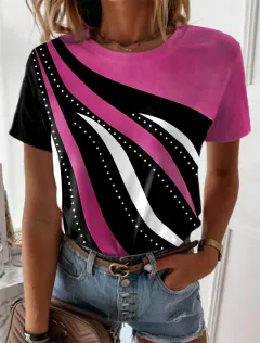 European And American Geometric Printing Short-sleeved Round Neck - F165P1152 - View 1