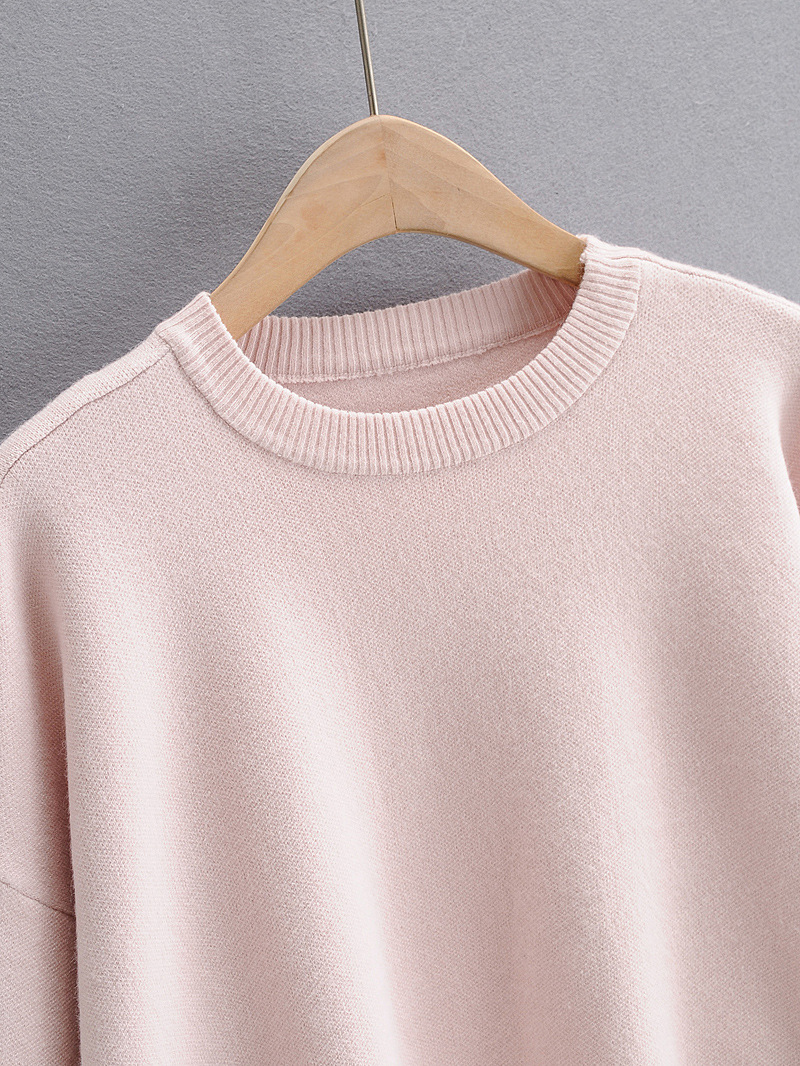 Title 3, Round Neck Pullover Loose Version Sweet Short M...