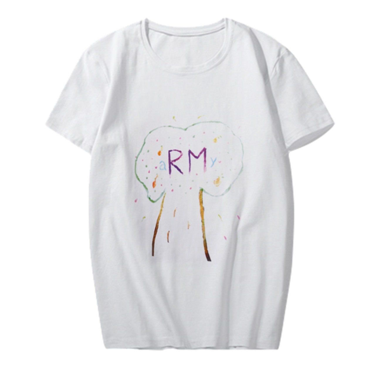 Title 8, Milk Silk Hand-painted Graffiti Loose Tops Shor...