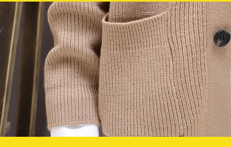 Stand-up Collar Sweater Coat