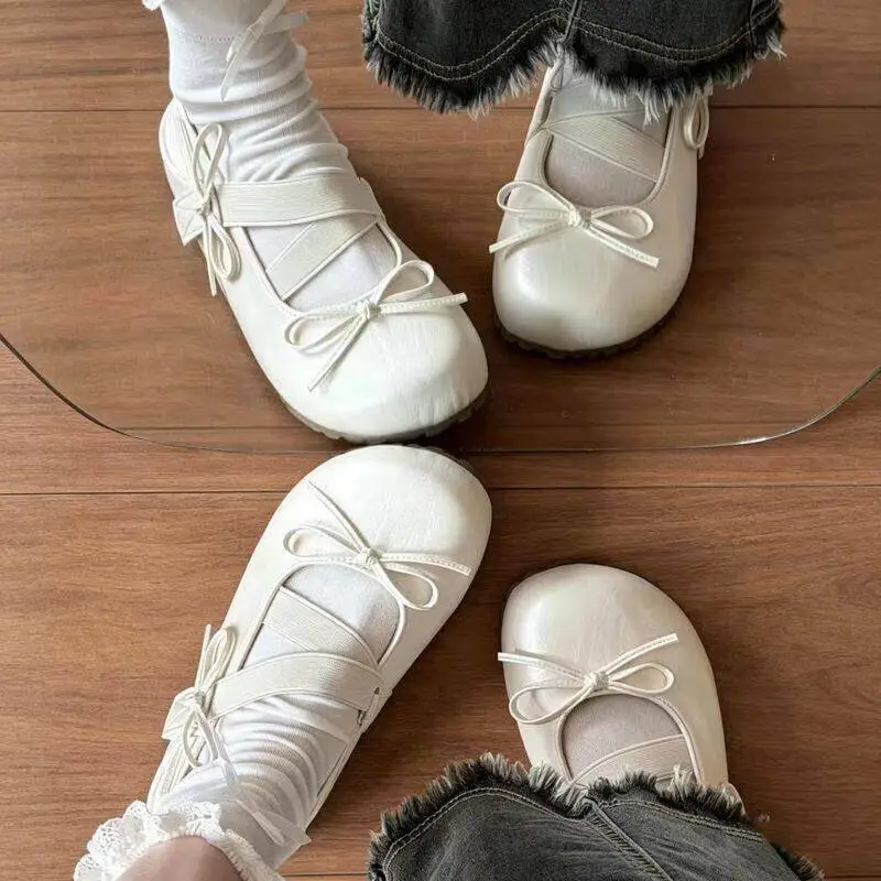 Women French Ballet Style Platform Mary Janes, 2026 New Summer Elegant Platform Leather Casual Shoes