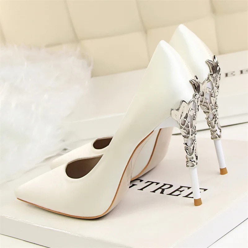 Pointy Silver High Heels