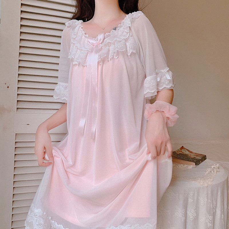 Title 5, Woman Robe Nightgown Long Sleepwear Vintage Ele...