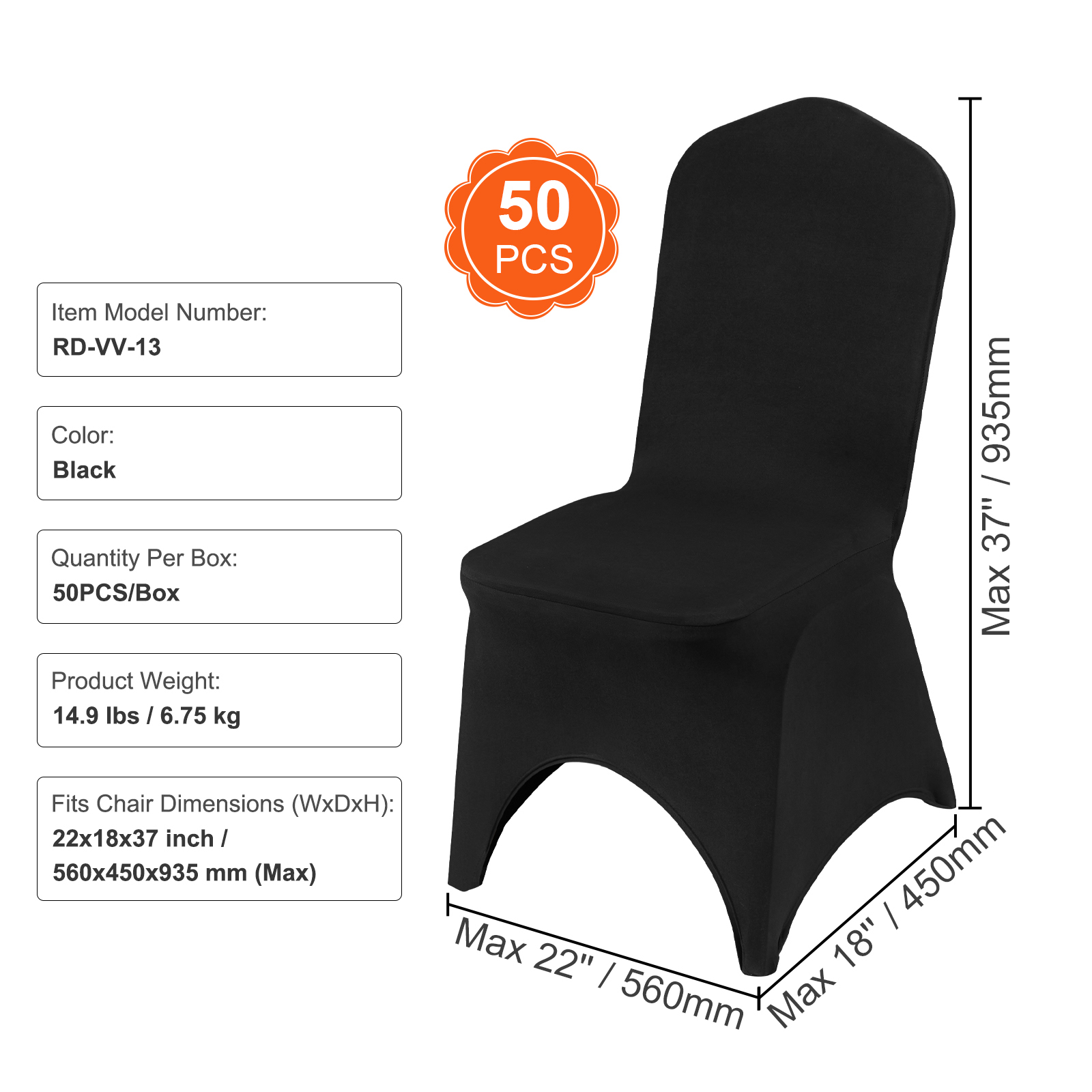 housse de chaise pour mariage Housse De Chaise Élastique LUXINO