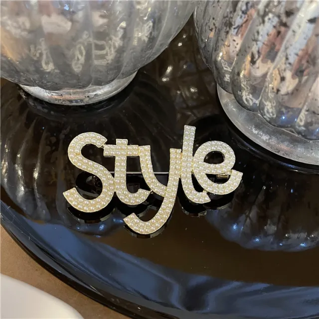 Style Retro Temperament Letter Pearl Brooch Accessories Photo Color - Shop at LoveMi