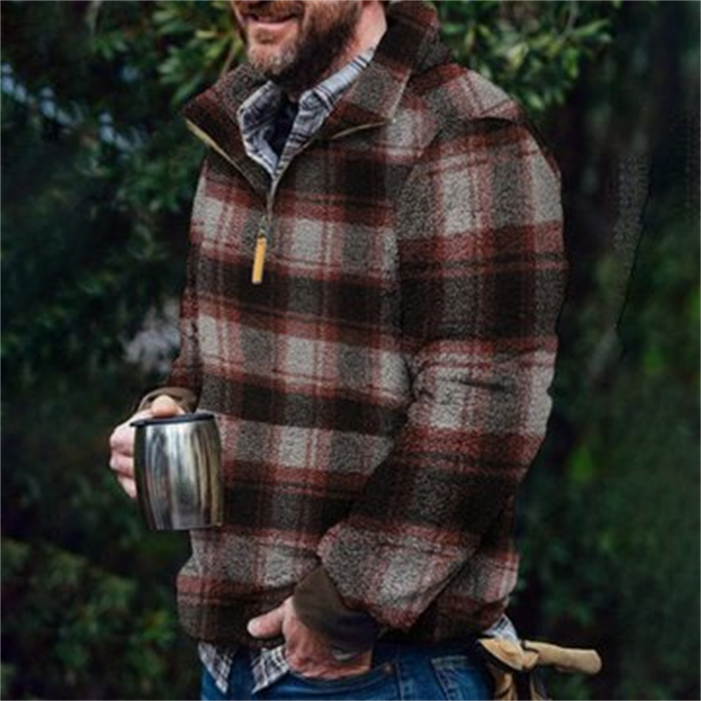 Autumn And Winter Casual Button Pocket Flannel Plush Men's Sweater