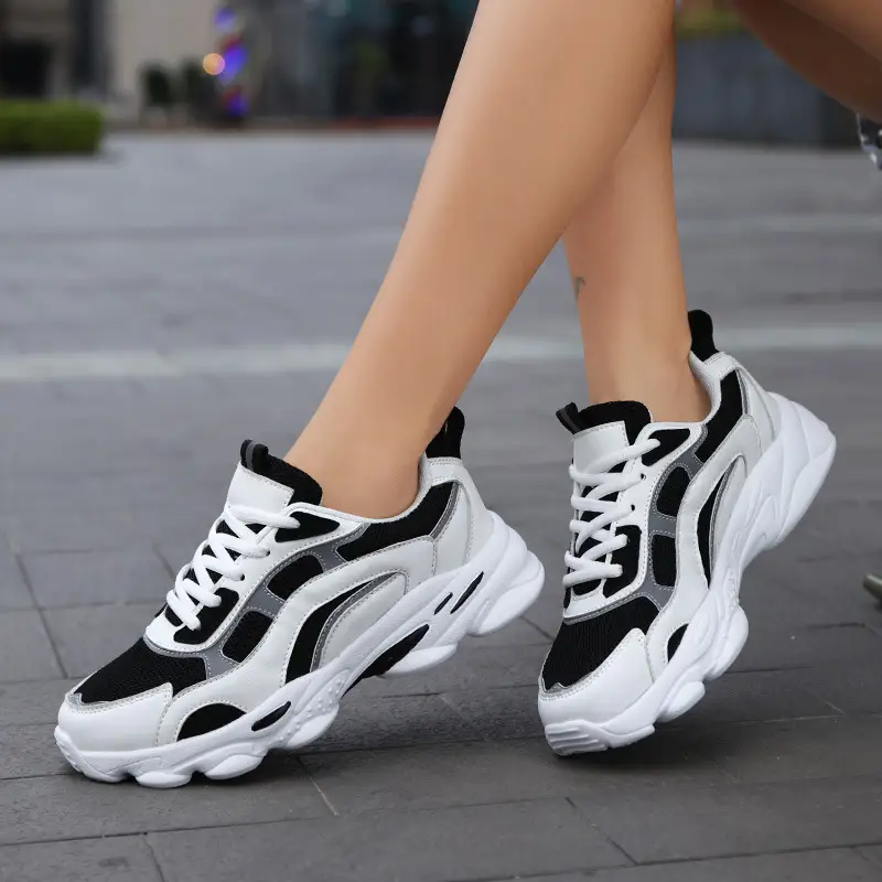Mesh Casual Sports Shoes Ladies Thick-soled Breathable Women's
