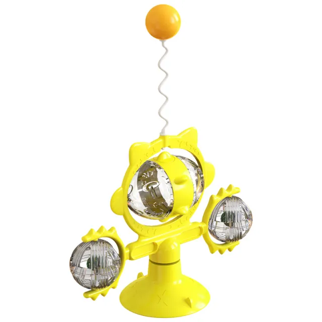 Cat Pinwheel Toy Sucker Leaking Ball Yellow - Shop at LoveMi