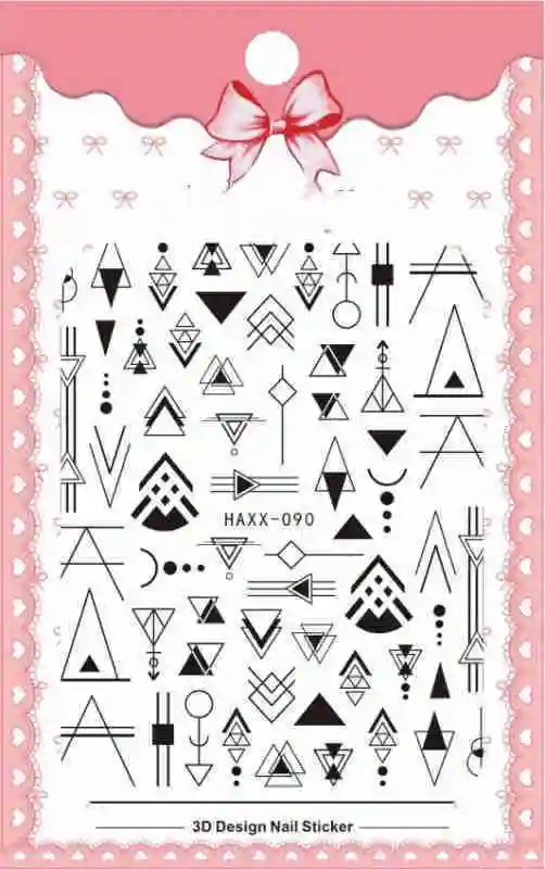 Black Butterfly Nails Stickers Decals White Flower