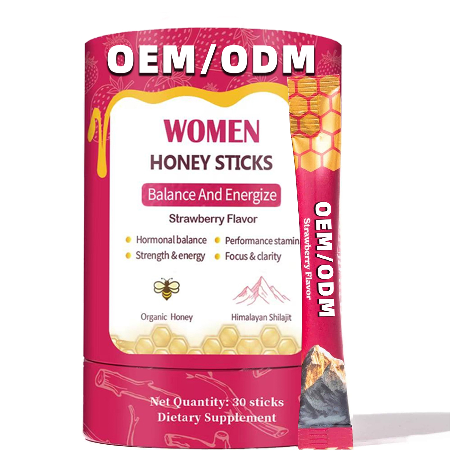 Private Label Women Honey Sticks Himalayan Shilajit Strawberry Honey For Energy And Hormonal Balance Original - Shop at LoveMi