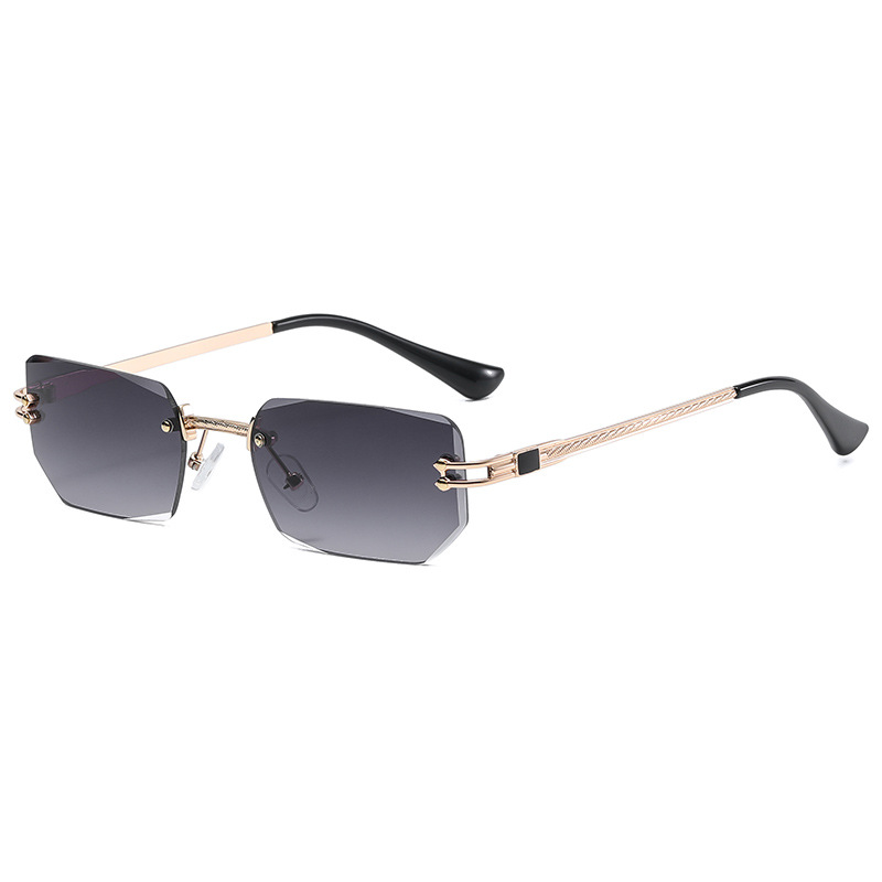 Title 3, Polygon Cut Rimless Sunglasses