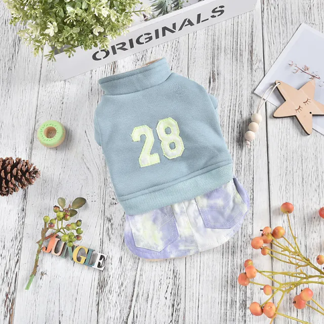 Pet Dog Jersey Denim Skirt Autumn Winter Pet Dog Clothes Green - Shop at LoveMi