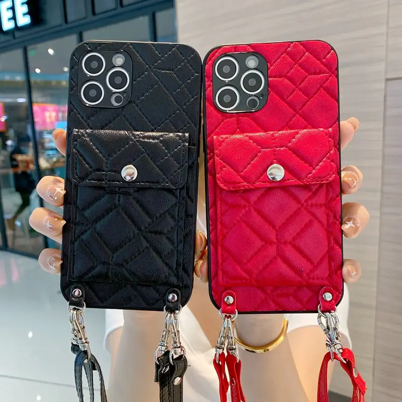 Lingge Card Bag Card Personalized Leather Mobile Phone Case