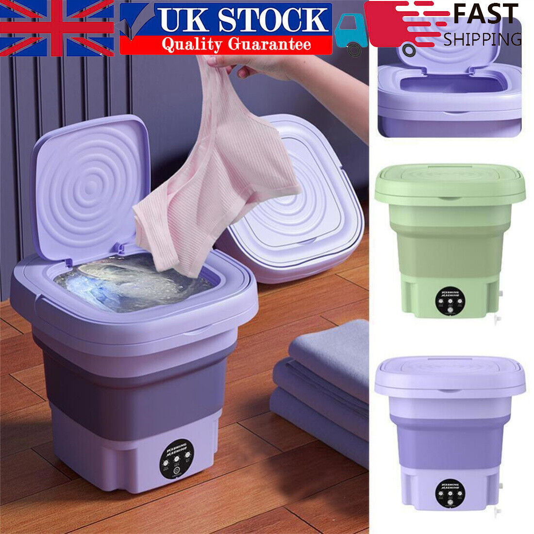 8L Portable Washing Machine Mini Washer Foldable Washer And Spin Dryer Travel UK