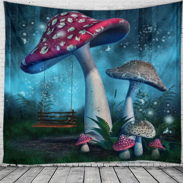 Mushroom Background Cloth Art Wall Decoration Male And Female Dormitory Decoration Big Tapestry