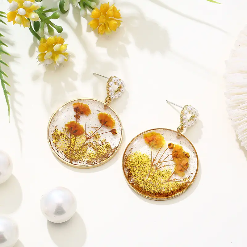 Women's Colorful Sequins Transparent Resin Earrings
