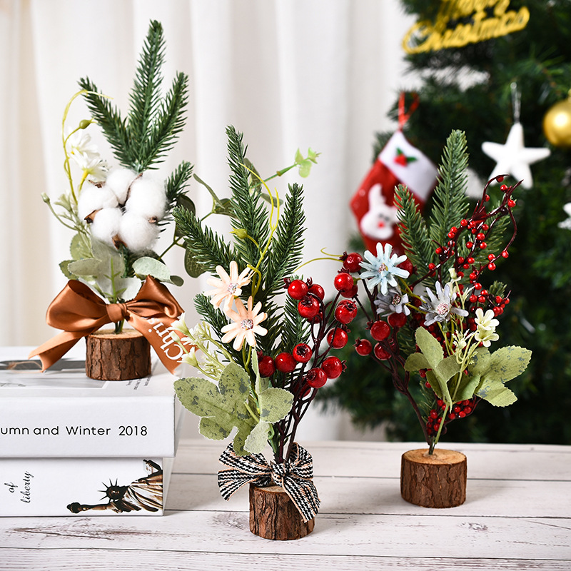 Title 8, Adorno Navideño Mini Árbol Pequeño para Ventana...