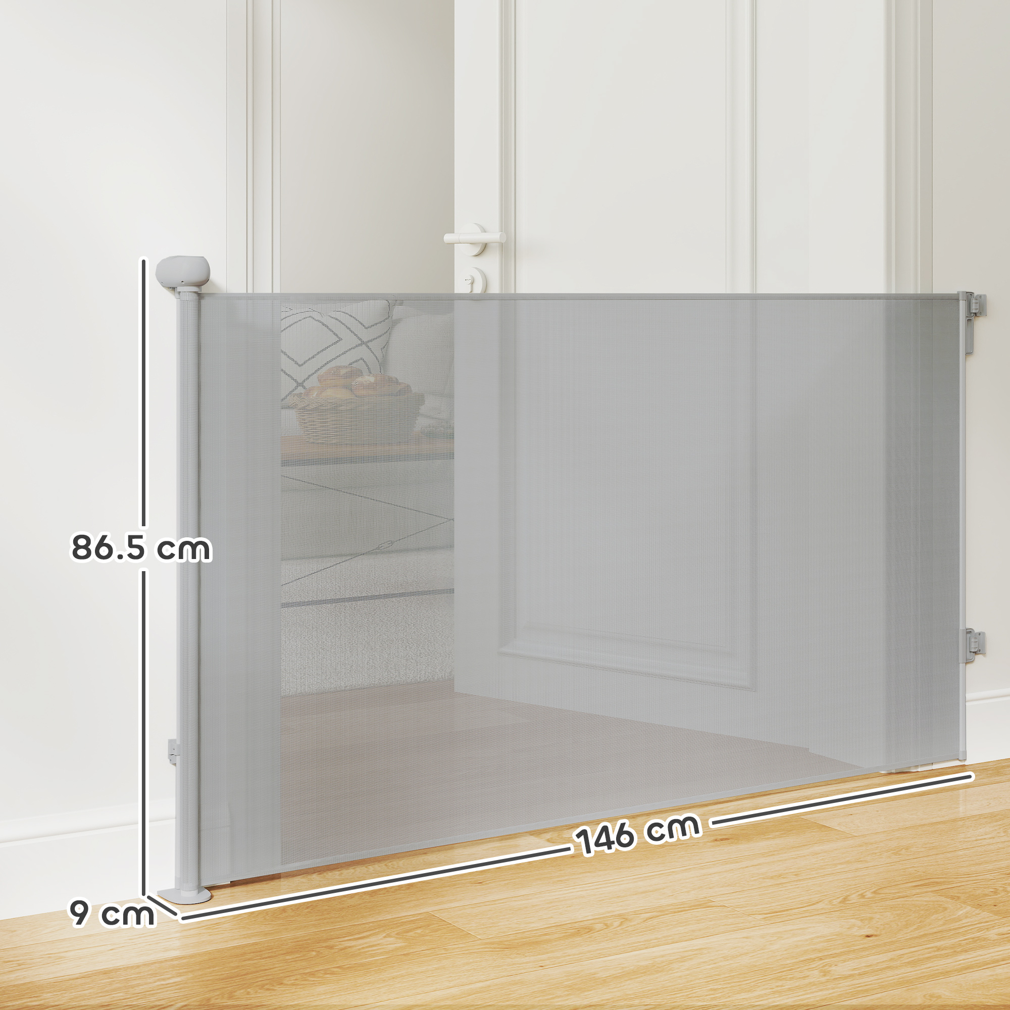 Retractable Stair Gate Extends Up To 140 Cm Wide, Dog For Doorways, Stairways — image 2