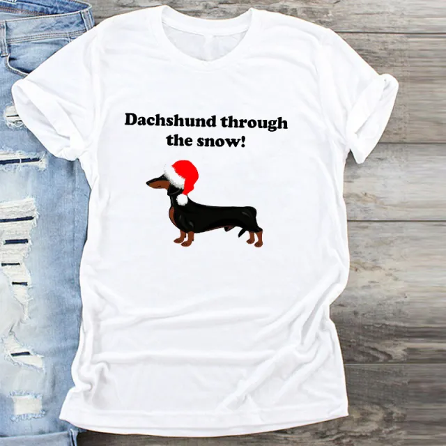 Christmas Short sleeved Round Neck Girlfriends Outfit C16 - Shop at LoveMi