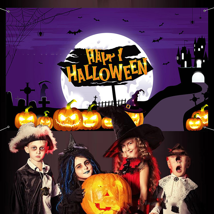 Halloween background cloth banner couplet (1 style)